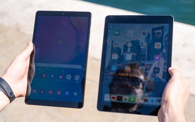 so sánh samsung galaxy tab a 10.1 2019 và ipad 2018