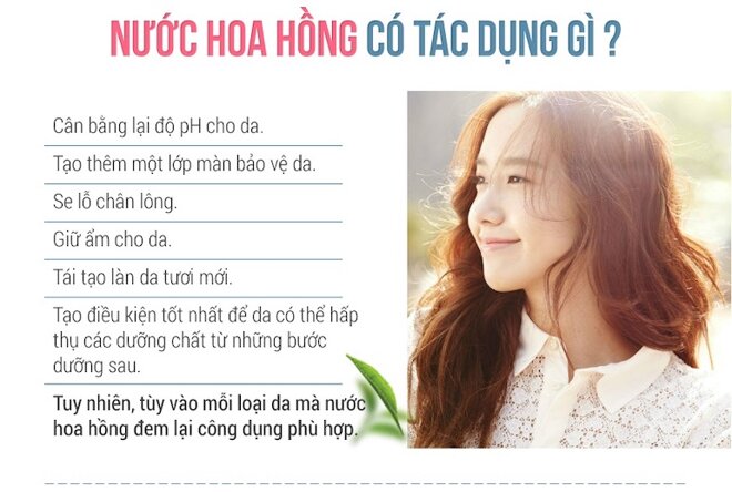 Nước hoa hồng giúp làm tăng hiệu quả của các bước chăm sóc da tiếp theo