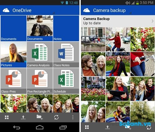 Giao diện ứng dụng OneDrive