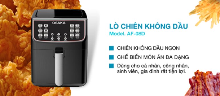 Nồi chiên không dầu Osaka 8L AF08D