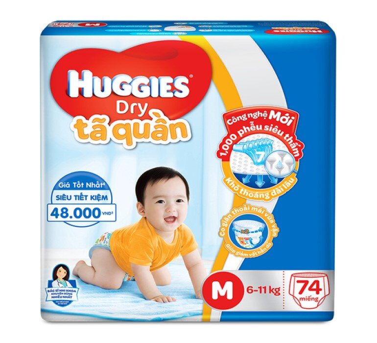 Bỉm Huggies là một sản phẩm bỉm hữu cơ, an toàn, thoáng mát cho bé