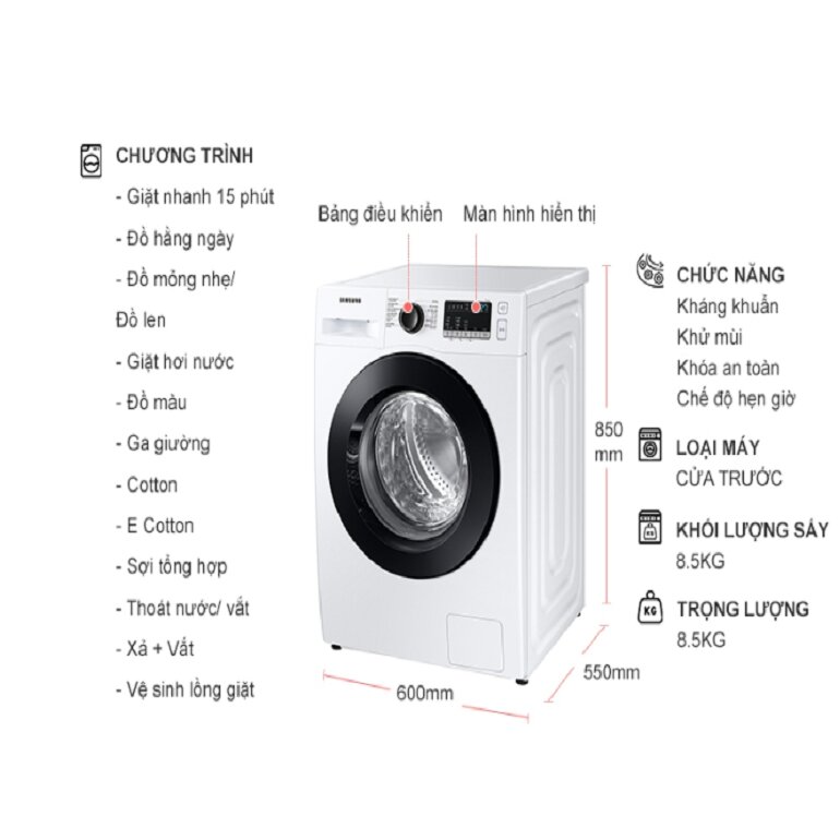 Máy giặt SamSung Inverter 8.5 kg WW85T4040CE/SV