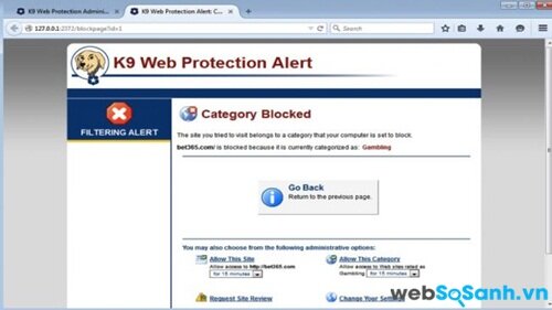 K9 Web Protection Alert