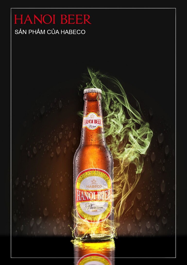Vẻ bề ngoài của bia chai Hà Nội Premium