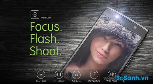 Camera phụ của One Touch Flash 2 có độ phân giải 5 MP và đèn Flash hỗ trợ