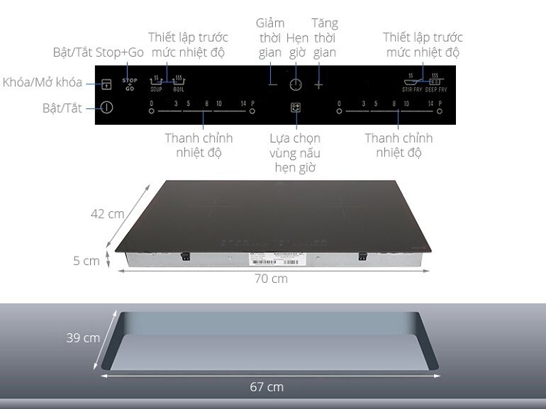 Bếp từ âm 2 vùng nấu Cata I-302