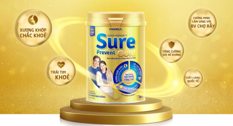 sữa bột người lớn Vinamilk Sure Prevent Gold