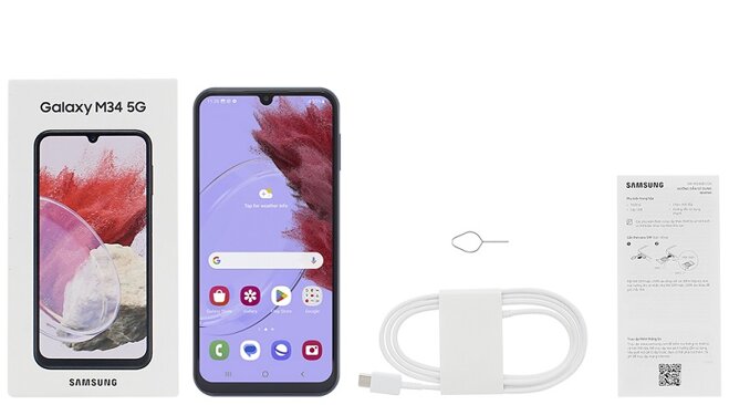 mở hộp samsung galaxy m34 5g