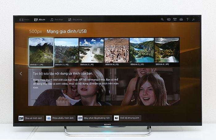 giao diện entertainment trên tivi sony