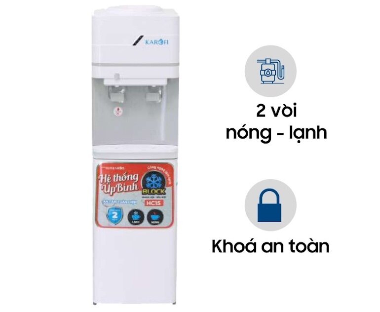 Thiết kế cây nước nóng lạnh Karofi HC15