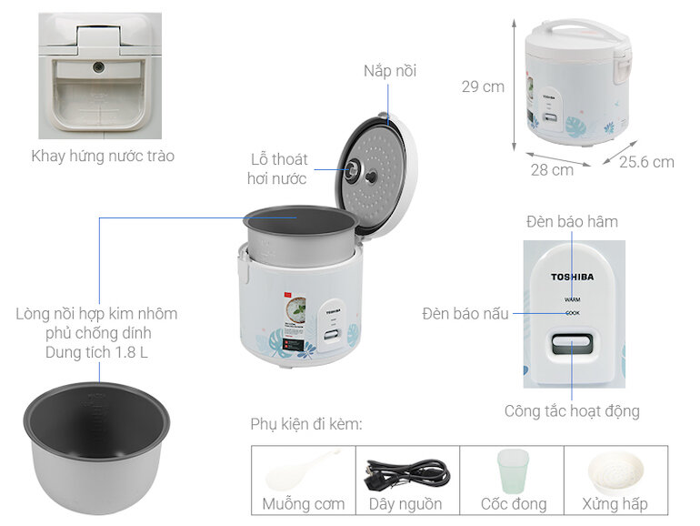 Nồi cơm Toshiba RC-18JH2PV(B)