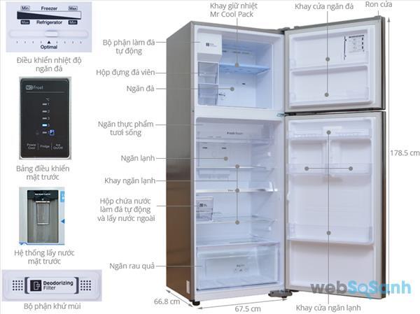 tủ lạnh 2 cửa Samsung dưới 10 triệu dung tích 300 lít