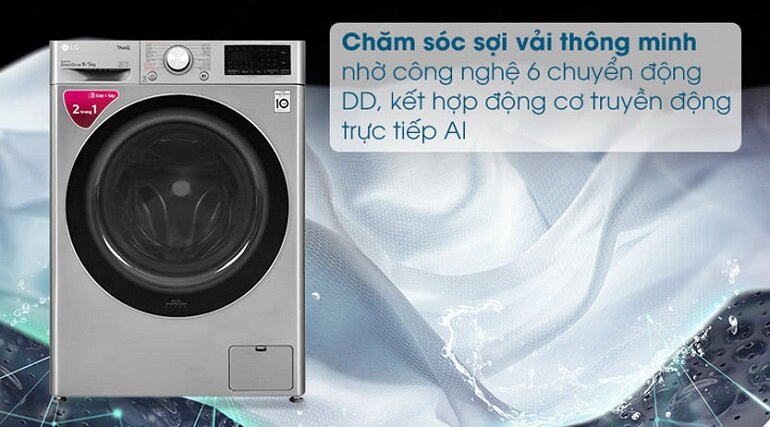 LG AI DD 9kg+ sấy 5kg FV1409G4V