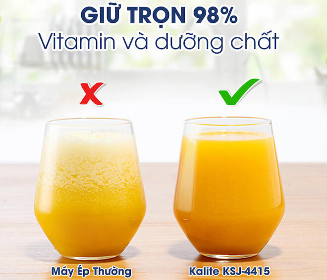 Bảo toàn 98% vitamin và dưỡng chất