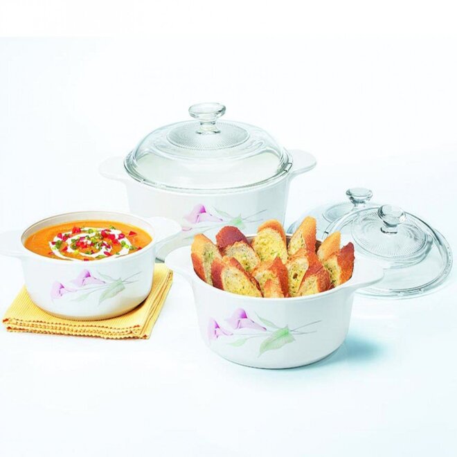 Bộ nồi thuỷ tinh tròn Corningware P-360-LV