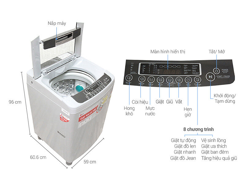 máy giặt LG giá 5 triệu loại nào tốt