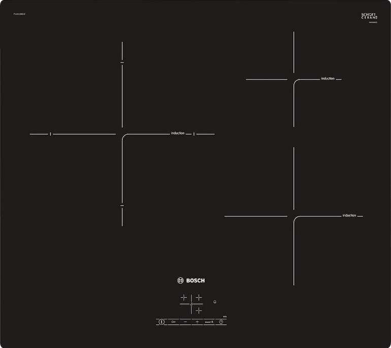 Thiết kế của bếp từ 3 bếp Bosch PIJ611BB1E 7400W 