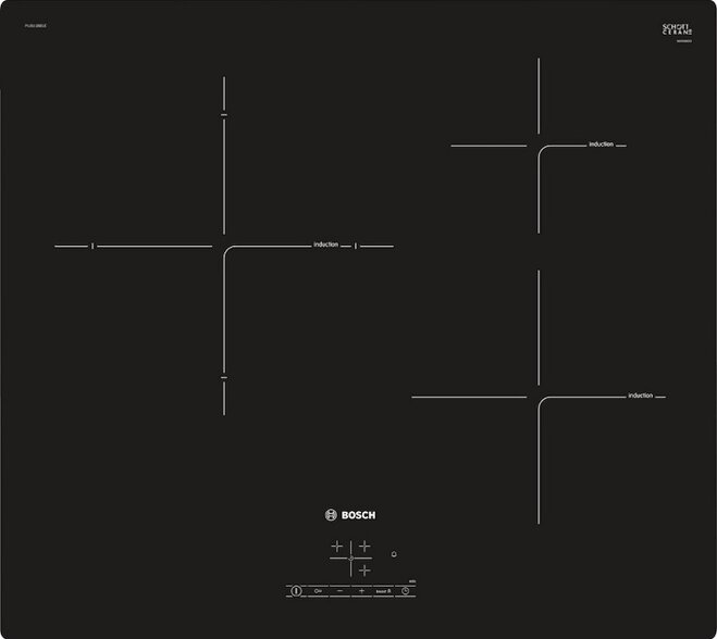 Thiết kế của bếp từ 3 bếp Bosch PIJ611BB1E 7400W 
