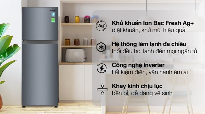 Tủ lạnh Casper RT-250VD Inverter 238 lít được trang bị nhiều tính năng hiện đại