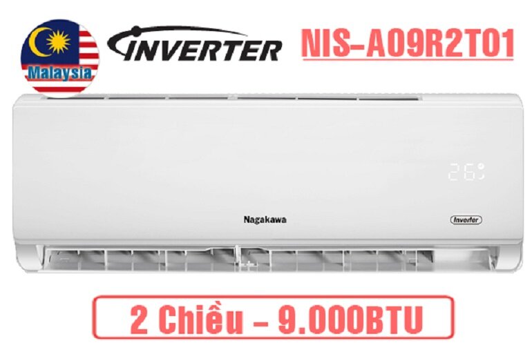 Điều hòa Nagakawa 9000BTU 2 chiều Inverter Gas R32 NIS-A09R2T01 