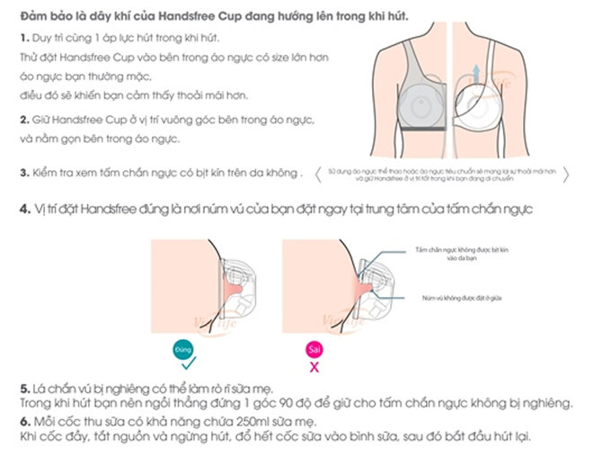 Mặc Spectra Handsfree Cups như thế nào ?