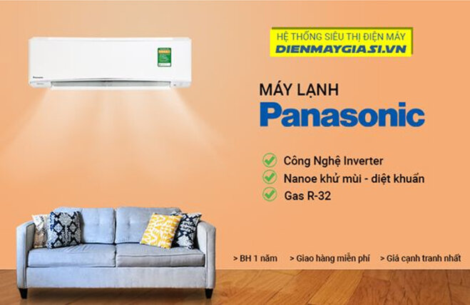 Máy lạnh Panasonic inverter 1HP mẫu mới nhất thị trường đang có giá tốt chỉ 9.000.000 vnđ