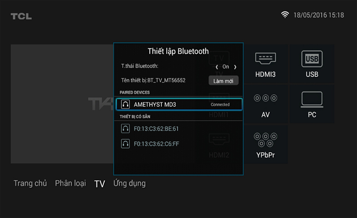 kết nối smart tivi với loa bluetooth