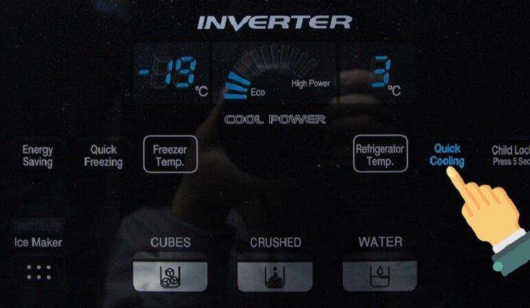 Cách bật/tắt chế độ làm lạnh nhanh trên tủ lạnh Hitachi inverter 584l FM800GPGV2 (GBK)