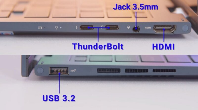 Cổng kết nối Asus Zenbook 14 Flip OLED UP3404VA-KN039W