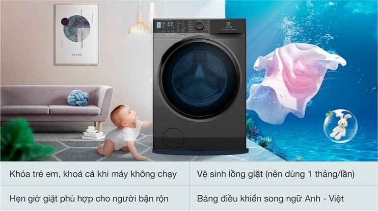 Các tiện ích hỗ trợ trên máy giặt