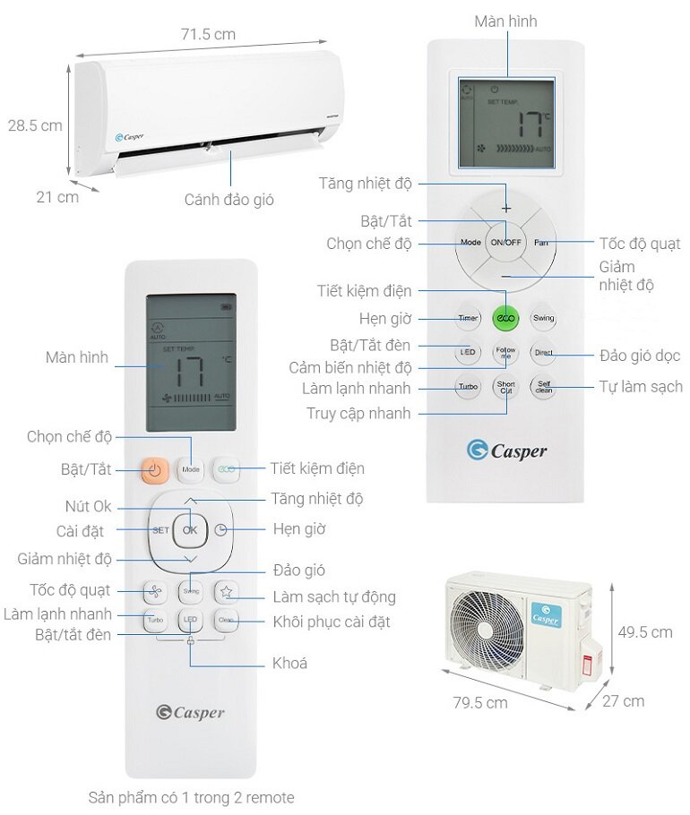 điều hòa Casper inverter tiết kiệm điện giá rẻ