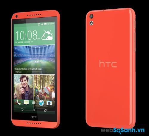 Điện thoại Desire 816 sử dụng ngôn ngữ thiết kế cao cấp của dòng HTC One