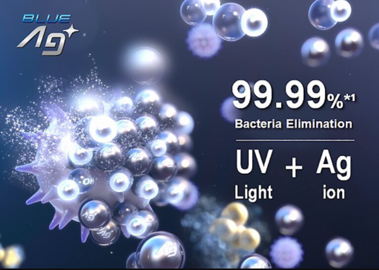 Máy giặt Panasonic 11kg Na-V11fx2lvt với công nghệ Blue Ag+ kết hợp với tia UV tiêu diệt vi khuẩn hiệu quả