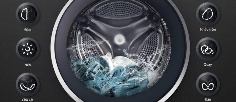 công nghệ giặt 6 chuyển động trên máy giặt LG được mô phỏng theo bàn tay con người
