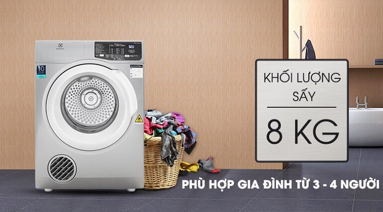 Máy sấy thông gió Electrolux EDV805JQSA 8 kg