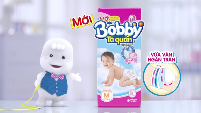 Tã quần Bobby có thiết kế vừa vặn cho bé