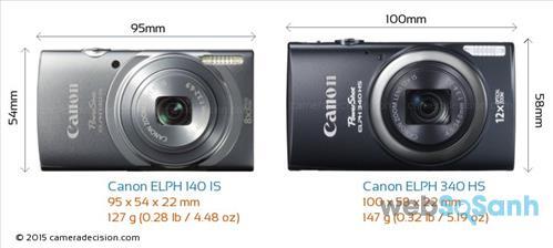 Máy ảnh Canon ELPH 140 IS và Canon ELPH 340 HS có kiểu dáng khá giống nhau