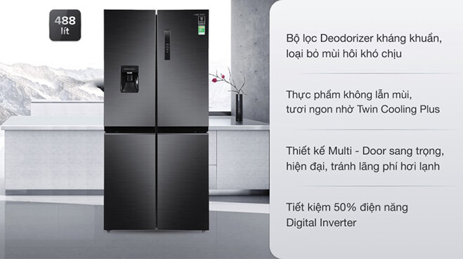 Tủ lạnh Samsung Inverter 488 lít RF48A4010B4/SV có nhiều ưu điểm nổi bật