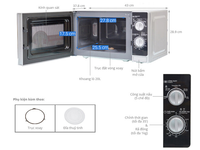 Đặc điểm nổi bật của lò vi sóng Sharp r205vn-s