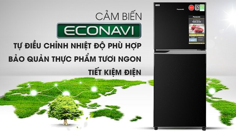 Công nghệ Econavi của tủ lạnh Panasonic NR-BL263PKVN giúp tiết kiệm điện năng tối ưu