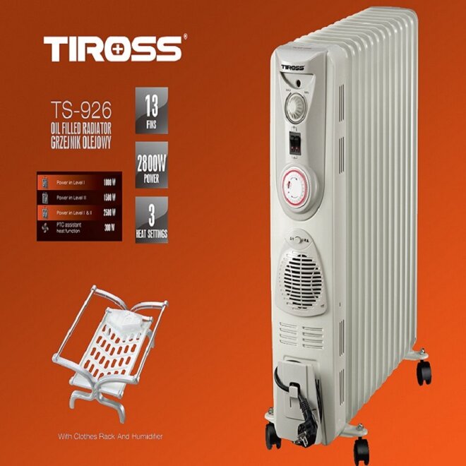 Máy sưởi dầu Tiross 13 thanh sưởi TS926