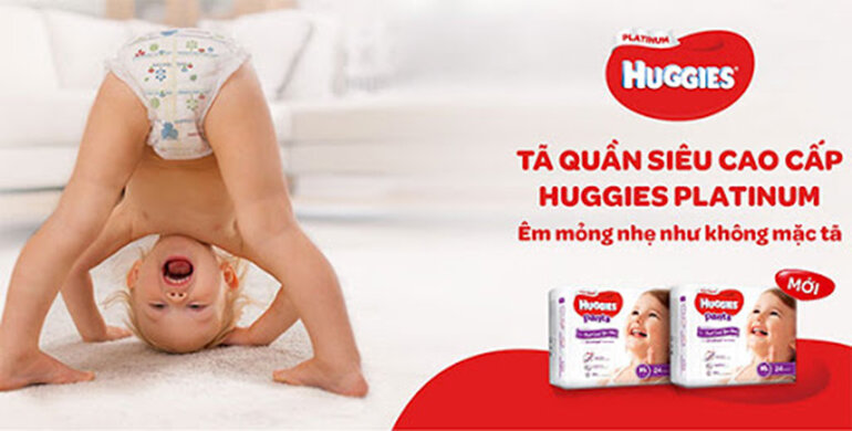 Bỉm Huggies Platinum thiết kế vừa vặn và linh hoạt