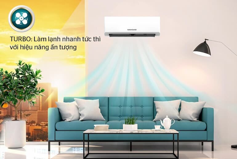 khả năng làm mát của điều hòa Sunhouse 12000 BTU 1 chiều SHR-AW12C410