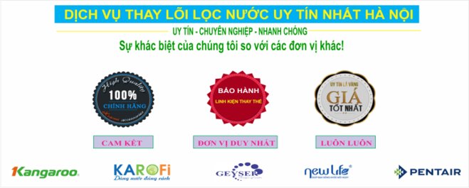 Thay lõi lọc nước chính hãng ở đâu uy tín tại Hà Nội?