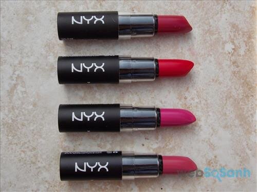 Son lì NYX Matte Lipstick mặc dù có giá rẻ nhưng độ bám, độ lì thì lại rất ổn 