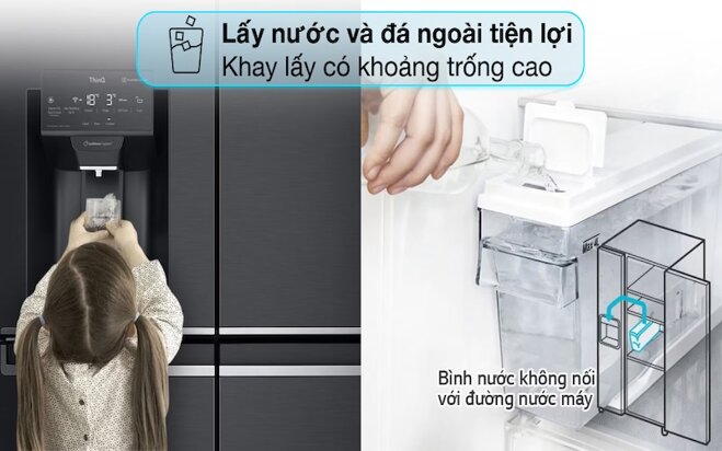 Tủ lạnh LG Inverter 494 lít GR-D22MBI thiết kế hiện đại, công nghệ tiên tiến