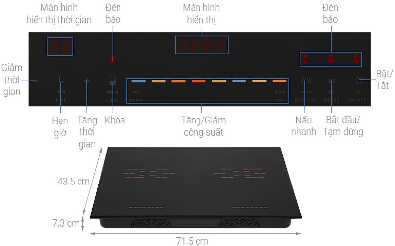 Bếp từ đôi Hawonkoo CEH-222-II