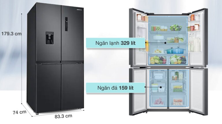 Tủ lạnh Samsung Inverter 488l 4 cửa RF48A4010B4/SV 