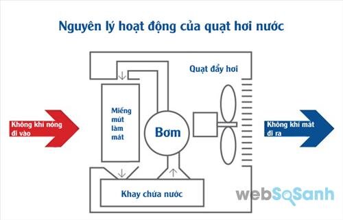 Cấu tạo đơn giản của quạt hơi nước