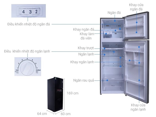 Tủ lạnh LG GN-l315ps thiết kế tinh tế. 